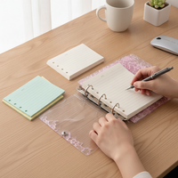 Portable A7 3-Ring Mini Binder Notebook with Wavy Clear Cover