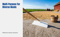 Tempered Rake, Multi-Purpose Farm Tool, Ice Removal, Manure, Comfortable Handle