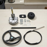 Mechanical Boat Steering System Kit Rotary Outboard Steering Kit Corrosion-Resistant Hardware Heavy-Duty for Diyers, Fishing Boats