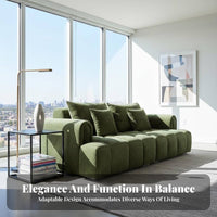Straight-Line plump Sofa French Retro aesthetic Couch pillowy Design Living Room Furniture for Apartment Dwellers, Young Adults, Lounge Area, Studio Flat