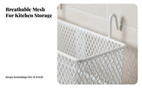 Wire Mesh Hanging Basket Versatile Hanging Wire Basket Lattice Wall Storage Bin Minimalist Design Metal Wall Mount Bin