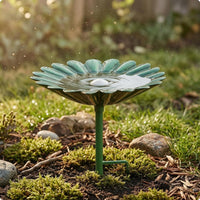 Foliage Accents Metal Bird Bath Stake Ground Insert Bird Bath Stake Slender Pollinator Water Station Decorative