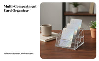 Acrylic Card Display Stand Space Saving Trading Card Storage Box Easy Access Desktop Postcard Display for Collectors, Game Room