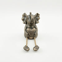 Whimsical Animal Figurine with Dangling Legs Rustic Resin Animal Statue Textured Ornament Cute for Patio