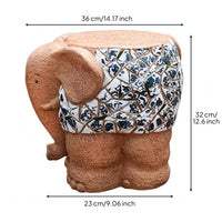Elephant Planter Base Open Top Mosaic Elephant Planter Exterior Residence Decoration for Courtyard