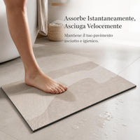 Japanese Style Diatomaceous Earth Bath Mat, Super Absorbent Non-Slip Quick Dry Floor Mat for Bathroom Entryway
