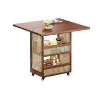 Space-Saving Multi-Tier Foldable Rolling Cart Vintage aesthetic Foldable 2-Tier Utility Cart 360-Degree casters Storage Rack Sturdy Construction for Apartment Dwellers, Office Workers, Living Room, Small Spaces, Bedroom, Kitchen
