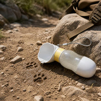 Portable Pet Water Bottle and Food Dispenser for Dogs and Cats, Large Capacity Travel Drinker with Food Bowl