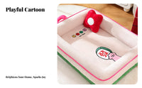 Washable Pet Cushion Four-Season Thick Foam Cat Mat Skin-Friendly Material Portable Pet Bed for Small Dogs, Cats, Indoor, Travel