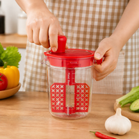 Vegetable Chopper 500ml, Manual Food Puree Maker with Crank Handle, Compact Chopper for Campers & Student Food Prep