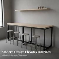 Long Bar Table Solid Wood Communal Dining Area Dining Table Versatile Commercial Furniture for Business Owners, Homeowners, Cafe, Kitchen