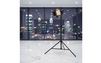 Foldable Design 2.8m Lighting Tripod Solid Locking Capability Coil Cushioned Light Stand Anti-Slip Feet Coil Cushioned Studio Tripod Universal 1/4" Mount for Photographers, Videographers