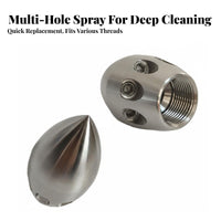 Wear-Resistant Ceramic Jets High Pressure Drain Cleaning Nozzle Powerful Forward Thrust Sewer Jetter Nozzle Plug-and-Play for Plumbers