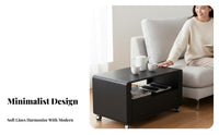 With casters 2-Tier Rolling Side Table Space-Saving Mobile Storage Multi-Functional Household Furniture space-efficient Design for Apartment Dwellers, Homeowners, Office Workers, Living Room, Small Spaces, Bedroom, Kitchen