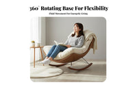 Modern Design Tufted Swivel Lounger Deep Cushioning Accent Chair Wide Seat Indoor Seating High-Density Cushion for Homeowners, Parents, Office Workers, Living Room, Bedroom, Balcony, Reading Nook