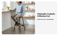 Utilitarian design Backless Round Metal Stool High-Legged Bar Chair Minimalist Design Seating Furniture Retro Look for Adults, Homeowners, Business Owners, Cafe, Kitchen, Dining Room, Office