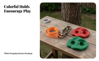 10 Pieces Non-Slip Texture Tree Climbing Holds Easy to Install Plastic Climbing Grips Strong and Long-Lasting Rock Wall Hand Holds Bright Colors for Families, Adults, Parents, Backyard, Adventure Gym, Indoor