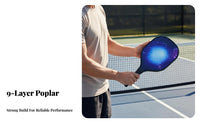 9-Ply Wood Pickleball Paddle Comfortable Grip Pickleball Paddle Racket Sports Gear Striking-Catching Design for Seniors, Schools