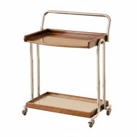 mid-centurymid-century-modern design 2-Tier Rolling End Table With casters 2-Tier Rolling Cart Retro Design Utility Trolley Multi-Functional for Homeowners, Apartment Dwellers, Students, Living Room, Bedroom, Small Spaces, Home Office