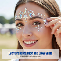 Geometric Sparkle Gel Face Sticker, Brow Crystal, Event Makeup Decoration, Shiny Crystal, Random Pattern