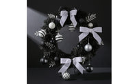 Fir Wreath with Ornaments Gothic Door Wreath with Ribbons Decorative for Homeowners, Halloween