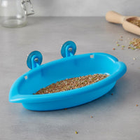 Multifunctional Bird Bath Basin with Mirror Easy to Clean Parrot Bath Tray Safe Plastic Bird Bathtub for Parrots, Budgies