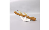 Ergonomic Long-Handled Massage Comb Smooth Sandalwood Comb with Horn Teeth Versatile Scalp Massager Multipurpose