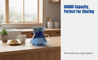 Japanese Coffee Dripper Set, Creative Colored Glass, Haze Sharing Pot, Drip Brew Kit