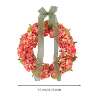 Silk Flower Wreath with Ribbon Verdant Faux Blossom Wreath Long Door Hanging for Entryway