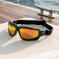 Water Sports Sunglasses Foam Seal Goggles Style Sunglasses Eyewear Mirrored Lenses Close Fitting