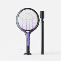 Rotatable Head 2-in-1 Bug Eliminator Lamp Safety Mesh Rechargeable Bug Zapper Racket Extendable Electric Fly Swatter for Home, Bedroom, Living Room