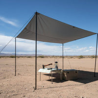 2.6m Shelter Pole Sturdy Awning Support Rod Adjustable Tarp Pole Galvanized Carrying Case Included for Beach