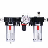 Fine Filtration FRL Combo Moisture Removal Filter Regulator Lubricator Transparent Bowl Compressed Air Filter Regulator Lubricator for Workshop, Factory