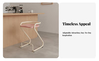 Minimalist Design Z-Frame High Seat Retro Aesthetic Bar Stool Integrated Footrest Counter Chair Low Backrest for Cafe Owners, Homeowners, Adults, Kitchen Island, Cafeteria, Dining Room, Office