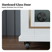 Rolling Audio Rack Cabinet Locking Casters Lockable Media Equipment Cabinet Heavy-Duty Construction Rolling Equipment Rack for Conference Room