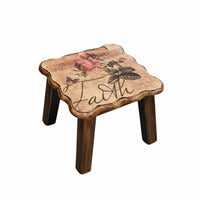 Vintage Design Small Square Bench adaptable Low Stool space-efficient Household Furniture Sturdy Build for Children, Families, Students, Entryway, Living Room, Bedroom, Office
