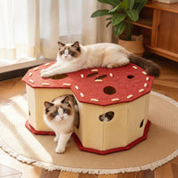 Interactive Cat Tunnel House Playful Cat Tunnel with Openings Enclosed Pet Furniture Cozy for Cats