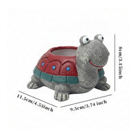Cute Turtle Planter Whimsical Turtle Flower Pot Compact Animal Shaped Flowerpot Weathered for Gardeners