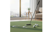 3 Pieces Open-frameFrame Metal Putting Gate Set Flat Putting Practice Gate Set Pointed Stakes Sports Gear Black