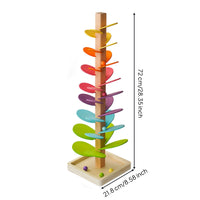 Layered Wooden Music Tree Toy Spiral Wooden Music Tree Smooth Painted Leaf Ramp Toy Colorful