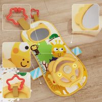 Padded Car Seat Toy with Hanging Toys Interactive Car Seat Toy with Mirror Sensory Hanging Activity Board Colorful for Toddlers