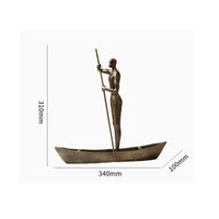 Rowing Ornament Cast Aluminum Rowing Boat Ornament House Decoration