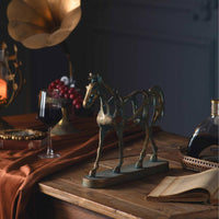 Equine Metal Sculpture Decor Vintage Horse Statue Industrial Tabletop Ornament for Sideboard