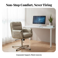 Armless Rolling Task Chair Padded pad Desk Seat Ergonomic Design Adjustable Height for Makeup lovers, Adults, Bedroom