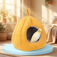 Medium Canvas Bird Nest Box, Warm Insulated Nest with Removable Pad, Hanging Winter Shelter for Small Parrots and Songbirds, 21x21x21cm Cube