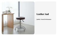 With Wheels Adjustable Padded Swivel Stool Long-Lasting Chrome Finish Adjustable Wheeled Stool Heavy Duty Salon Chair Anti-Slip Design for Laboratory Technicians, Receptionists, Barbershop, Laboratoryoratory, Reception Area, Retail Counter