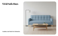 Nordic Design 3-Seater Fabric Sofa Modern Minimalist Design 3-Seater Settee Economical Living Room Furniture Space-Saving for Apartment Dwellers, Small Families, Homeowners, Home