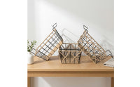 Designer Inspired Nordic Design Sundries Basket Hollow Design Woven Paper Rope Basket for Living Room, Bathroom, Desktop, Bedroom