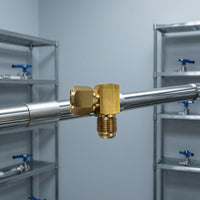 Brass Flare Elbow Right-Angle 90-Degree Flare Elbow Pipe Connector Threaded Corrosion-Resistant for Refrigeration, Tight Areas