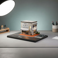 1/64 Corner Inn Model Detailed Accessories 1:64 Scale Diorama LED Lighted Die Cast Parking Scene for Collectors, Shelf Display, Collection Cabinet